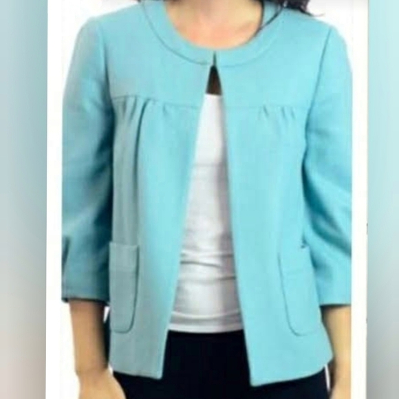 Anthropologie | Women's Tabitha Mint Green Swing Wool Jacket (Size 0) - Picture 11 of 13